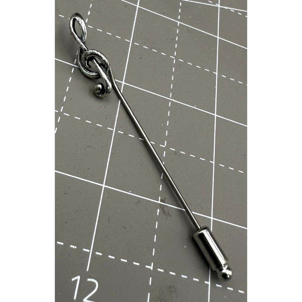 Vintage Sterling Silver Music Note Treble Clef Stick Pin